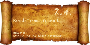 Komáromi Albert névjegykártya