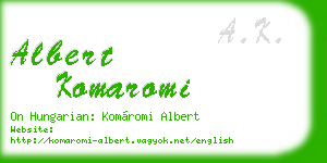 albert komaromi business card